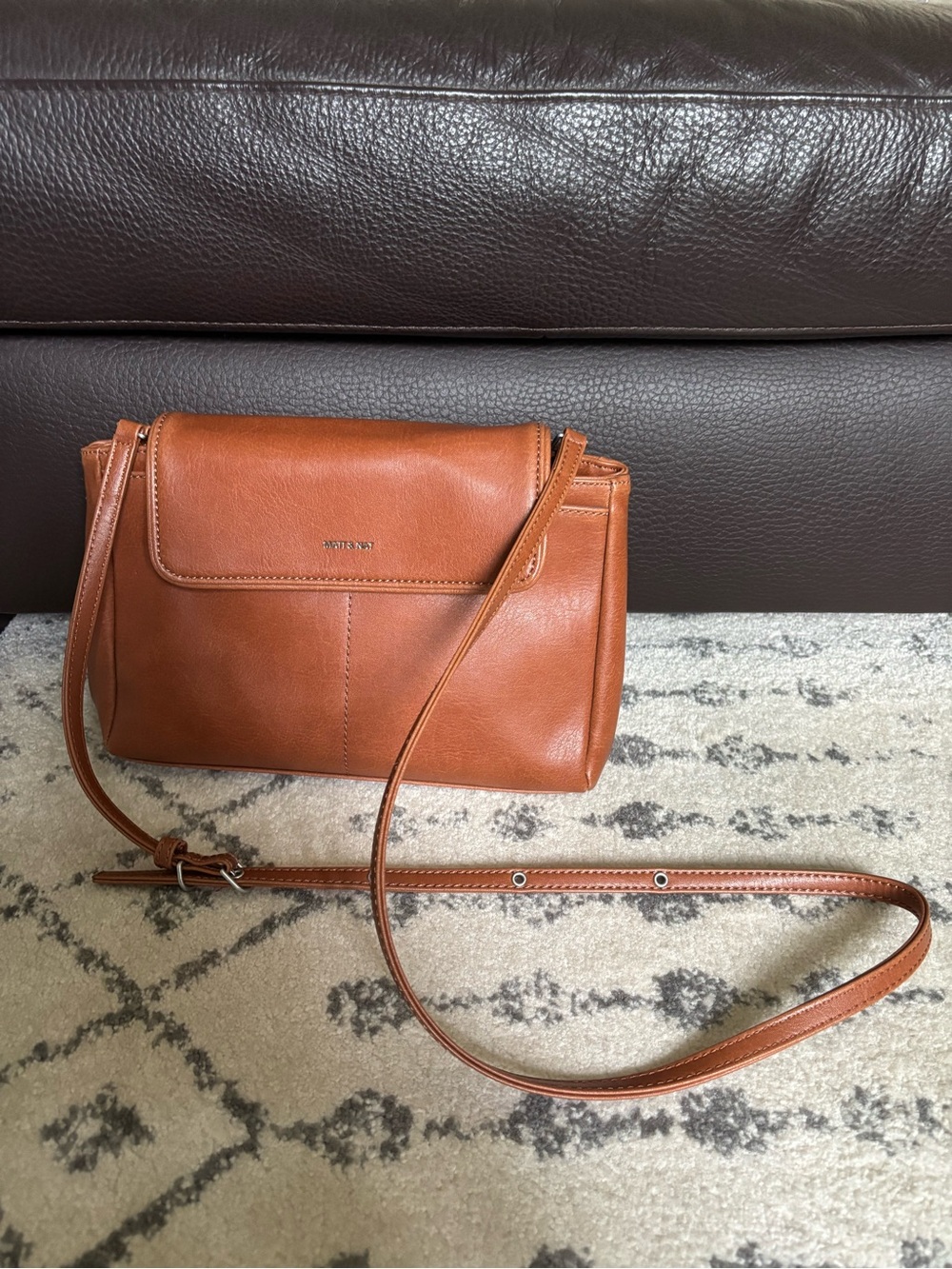 Matt and Nat Cognac Vegan Leather Crossbody Bag